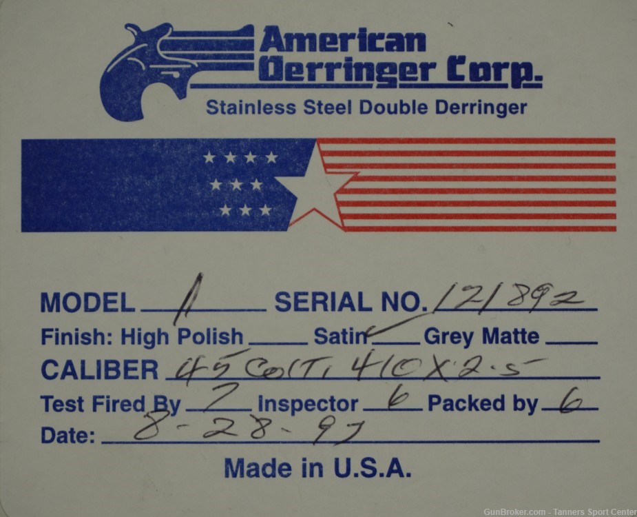 American Derringer M1 M-1 45 45colt 410ga 3" No Reserve 1¢ Start-img-20