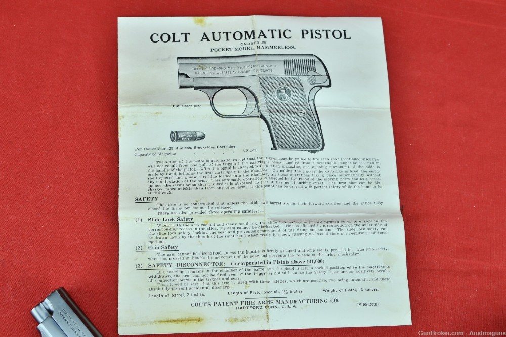 STUNNING Colt Model 1908 Vest Pocket - .25 ACP - *W/ ORIG. BOX*-img-6