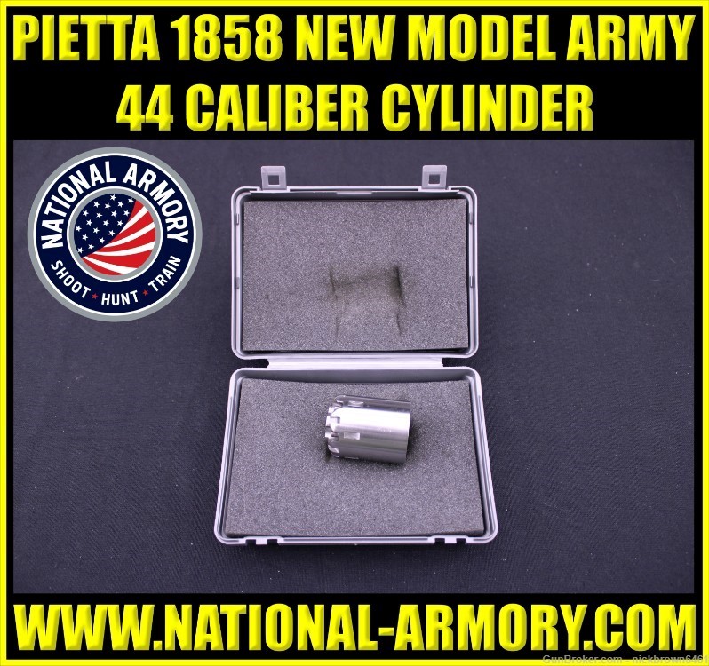 PIETTA 1858 NEW MODEL ARMY 44 CALIBER CYLINDER NICKEL-img-0