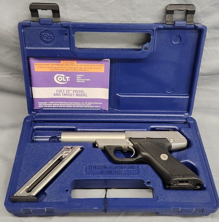 Colt 22 pistol 4.5" 22LR stainless with box-img-23