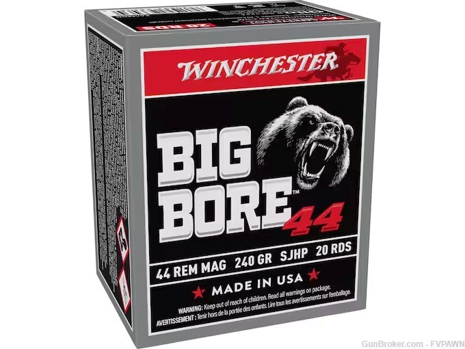 3 Boxes 60 Rounds Winchester Big Bore 44 Remington Magnum Ammo 240 Gr HP -img-0