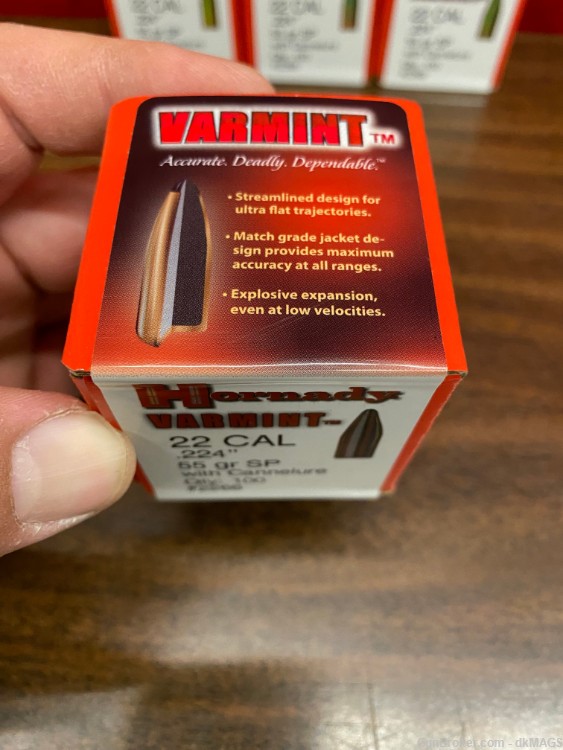 500 Hornady Varmint Bullet .22 .224" diameter 55gr SP Projectiles-img-2