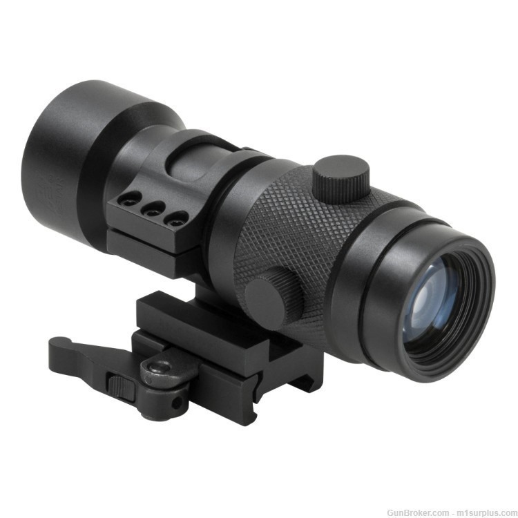 NcSTAR 3x Magnifier w/ Flip To Side QD Mount for SW MP15 Hi-Point Carbine-img-1