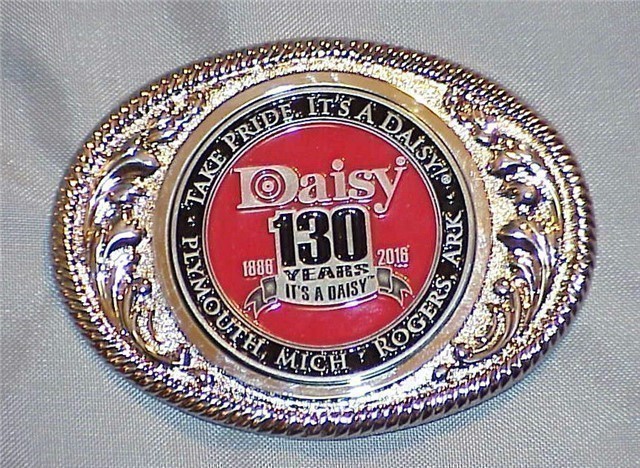 Daisy Airgun 130th Anniversary SILVER Belt Buckle-img-0