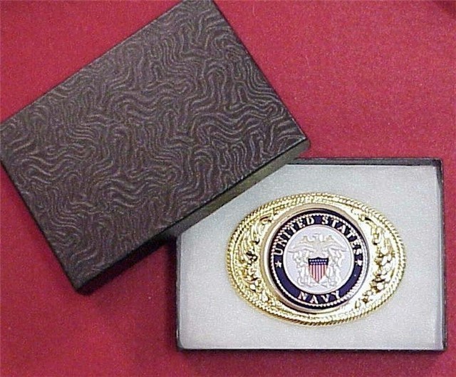 United States Navy .999 Silver Plated Belt Buckle-img-1