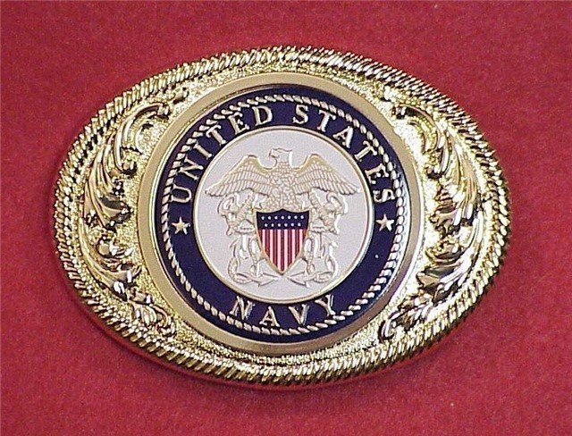 United States Navy .999 Silver Plated Belt Buckle-img-0