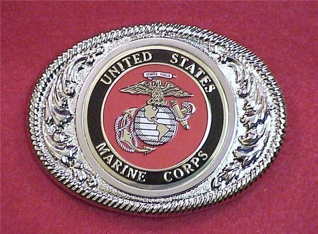 United States Marines Silver Plated Belt Buckle-img-0