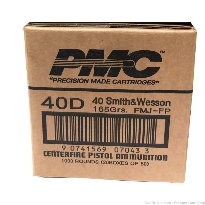 PMC Handgun Ammunition 40 S&W 165gr FMJ 1000 Round Case-img-0