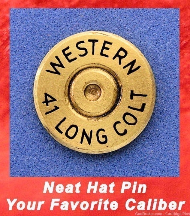 Western  41 Long Colt  Cartridge Hat Pin  Tie Tac  Ammo Bullet-img-0