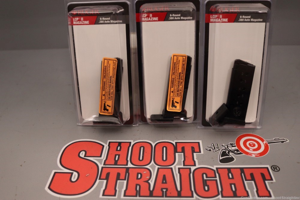 Lot O' Three (3) Ruger LCP II 6rd .380 ACP Magazines (NEW-OLD-STOCK)-img-0