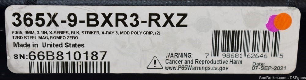 Sig Sauer P365X RXZ Romeo Zero 9mm, 3.1", 12 Rd. x 2 - 365X-9-BXR3-RXZ-img-12