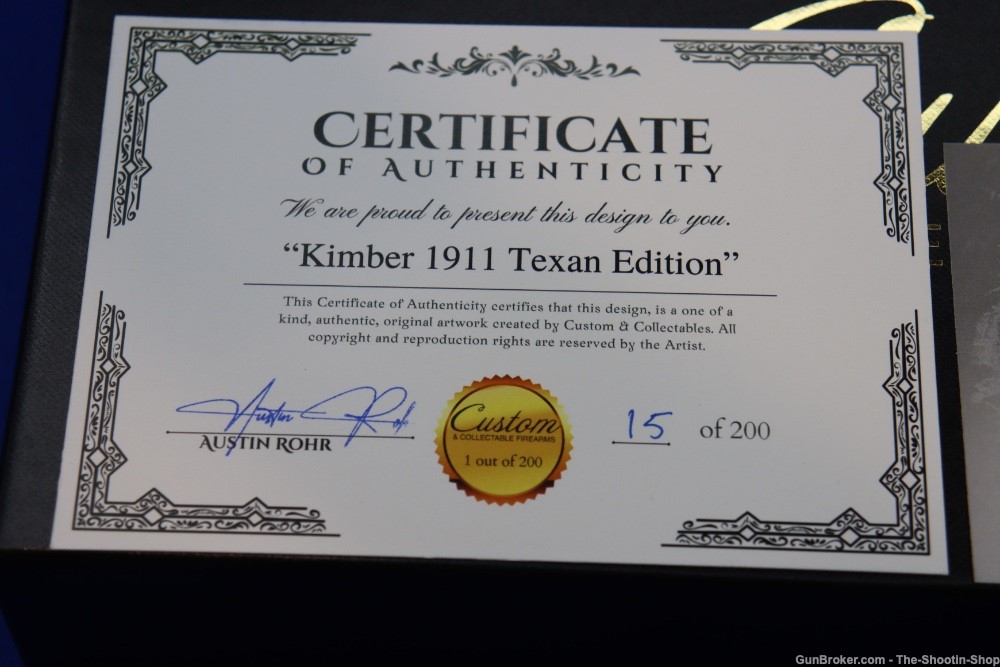 Kimber Model THE TEXAN Pistol GOLD ENGRAVED 45ACP #15 of 200 Texas Edition-img-27