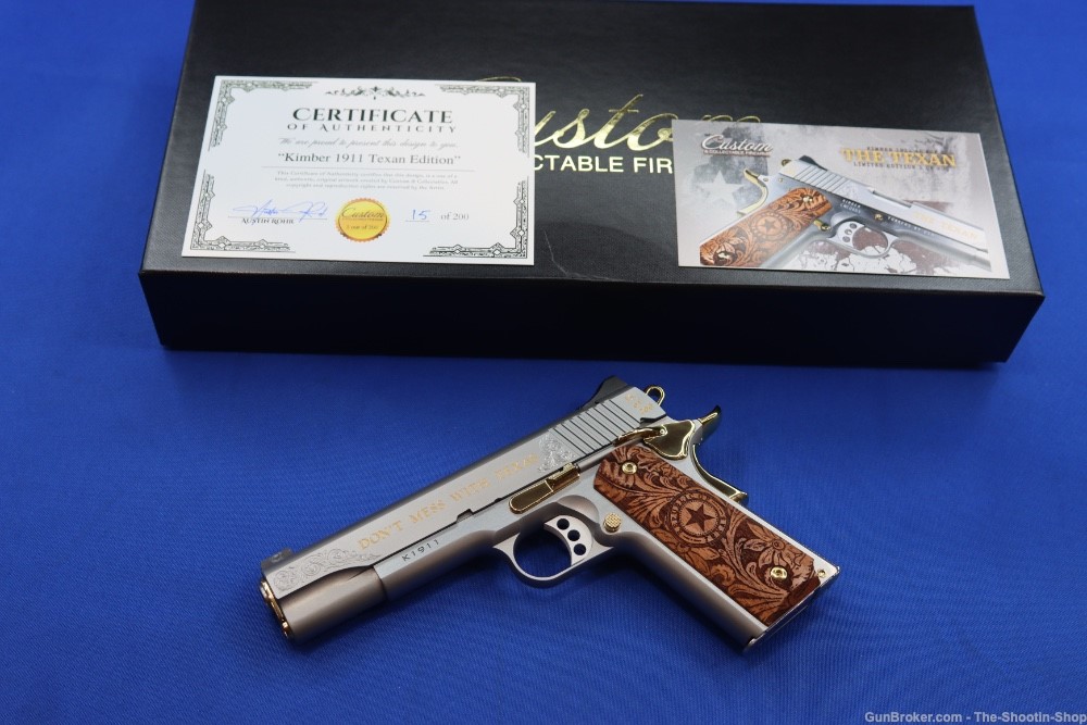 Kimber Model THE TEXAN Pistol GOLD ENGRAVED 45ACP #15 of 200 Texas Edition-img-0