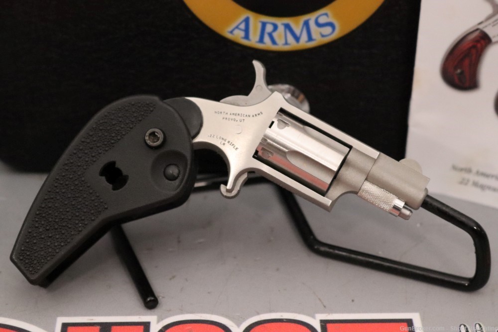 North American Arms Mini-Revolver 1.125" .22 LR w/ Folding Grip + Case-img-1