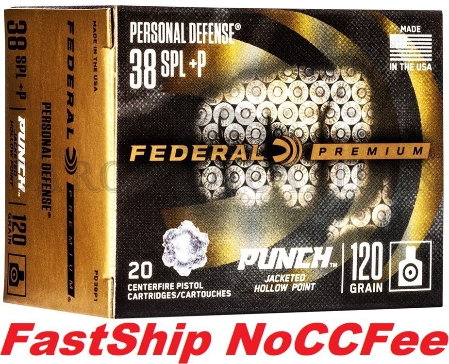 38 SPECIAL FEDERAL PREMIUM PUNCH 38SPL 120GR. JHP PD38P1-img-0