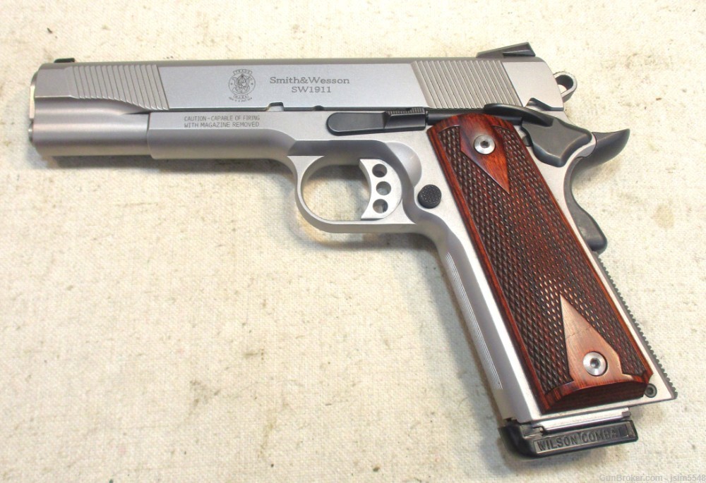 Smith & Wesson Stainless SW1911 .45 ACP Semi-Auto Pistol 5” 8+1        -img-1