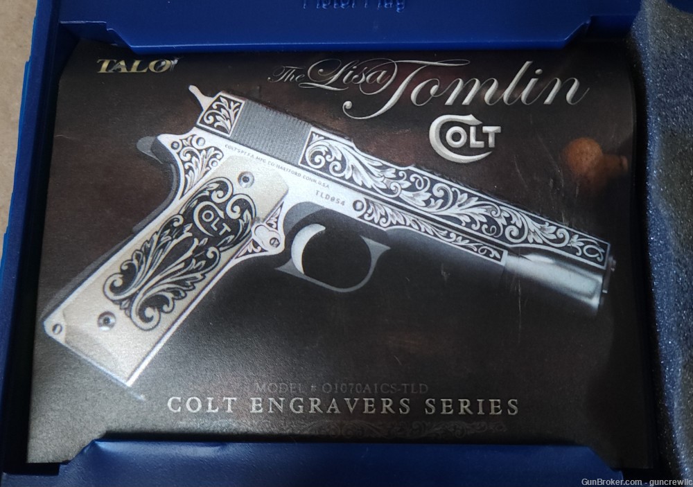Colt TALO Lisa Tomlin Engraved 1911 o1070a1cs 70 series 45ACP 5" Layaway-img-4