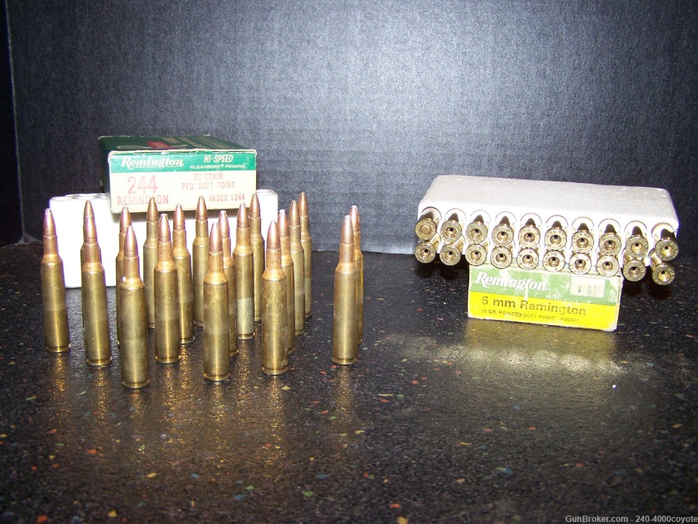 Collectable .244 Remington Ammo w/ Additional Box of 6mm Rem Brass and Ammo-img-3
