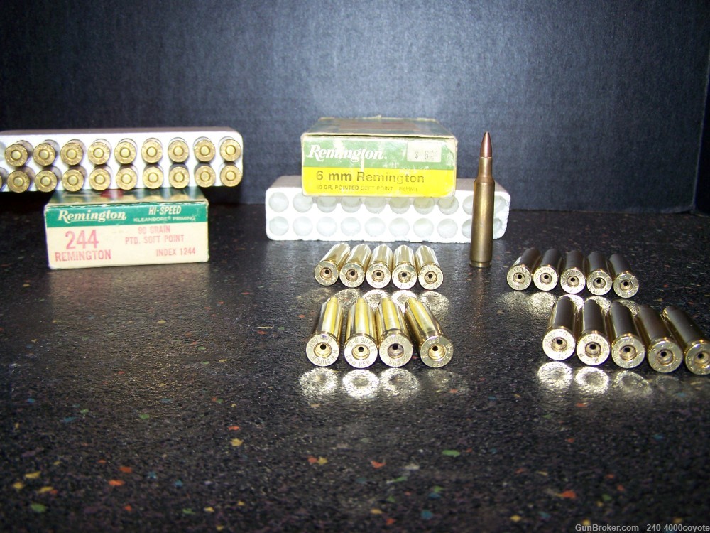 Collectable .244 Remington Ammo w/ Additional Box of 6mm Rem Brass and Ammo-img-4