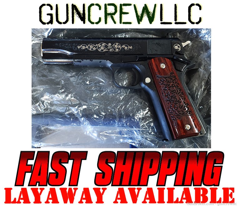 Colt TALO Gustave Young Engraved 1911 Silver Blued O1970A1CS-VJC Layaway-img-0