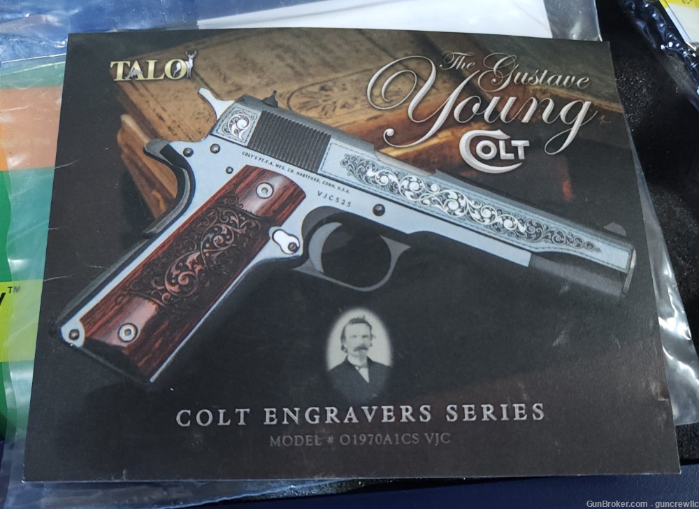 Colt TALO Gustave Young Engraved 1911 Silver Blued O1970A1CS-VJC Layaway-img-5