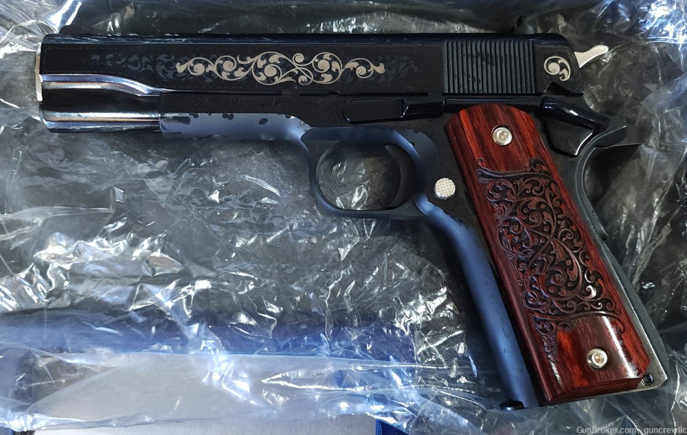 Colt TALO Gustave Young Engraved 1911 Silver Blued O1970A1CS-VJC Layaway-img-7