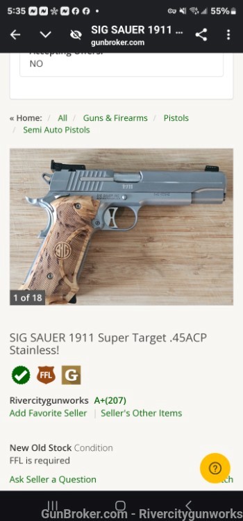 SIG SAUER 1911 Super Target .45ACP Stainless! -img-24