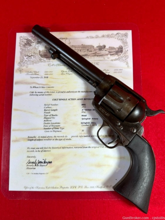 1st Gen Colt Single Action Army SAA 6" 45 Revolver 1874 Rough w/ Letter-img-0