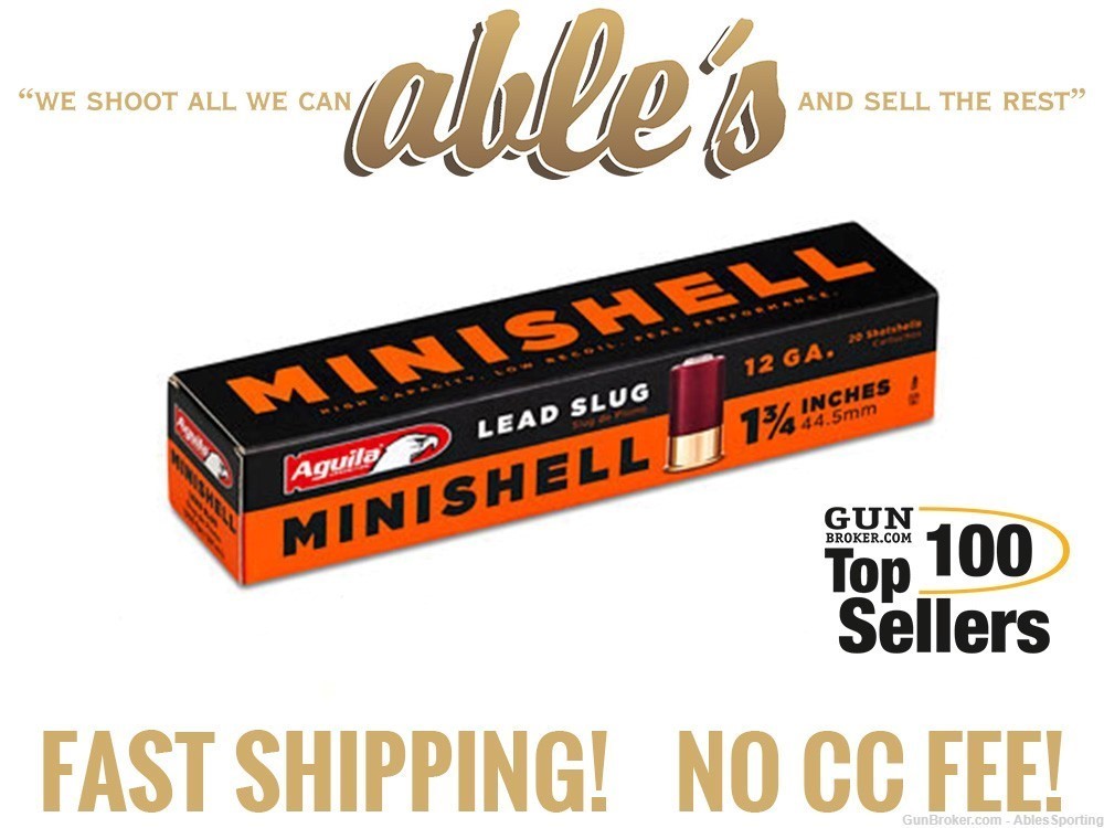 Aguila Minishell Shotshells 1C128974, 12 Gauge, 1-3/4", 7/8 oz, Slug, 20 Rd-img-0