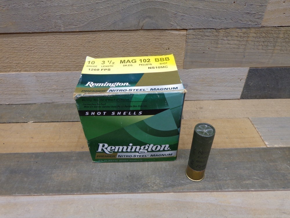 Remington 10 Gauge 3-1/2" BBB Nitro Steel Magnum Shotgun Shells 22 Rounds -img-0
