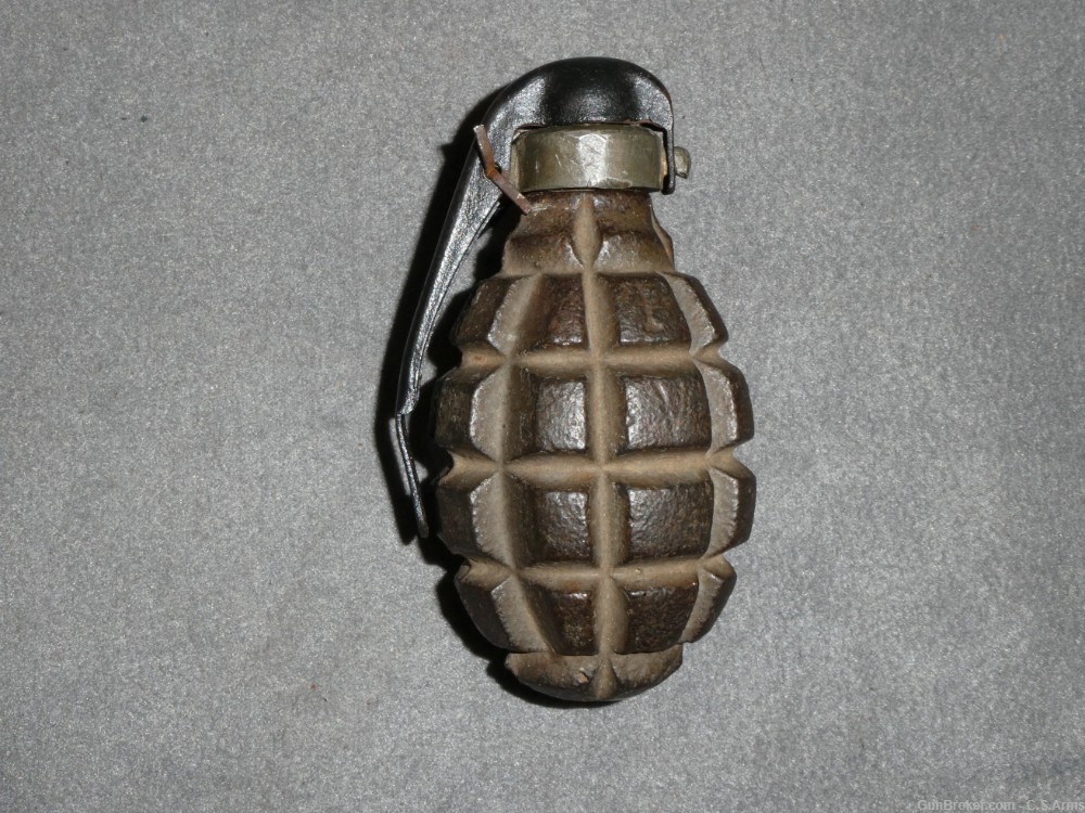 INERT WWI French F1 Hand Grenade w/ Billant Fuse-img-0