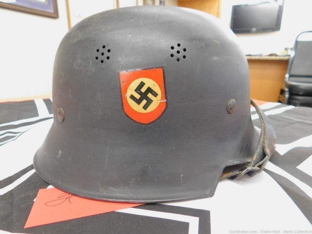 WWII German Double Decal Police Helmet.  (12) -img-0
