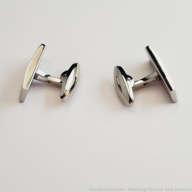 ITALGEM STEEL Stainless Steel & IP Yellow Gold Cuff Links. CL26. *REDUCED*-img-1