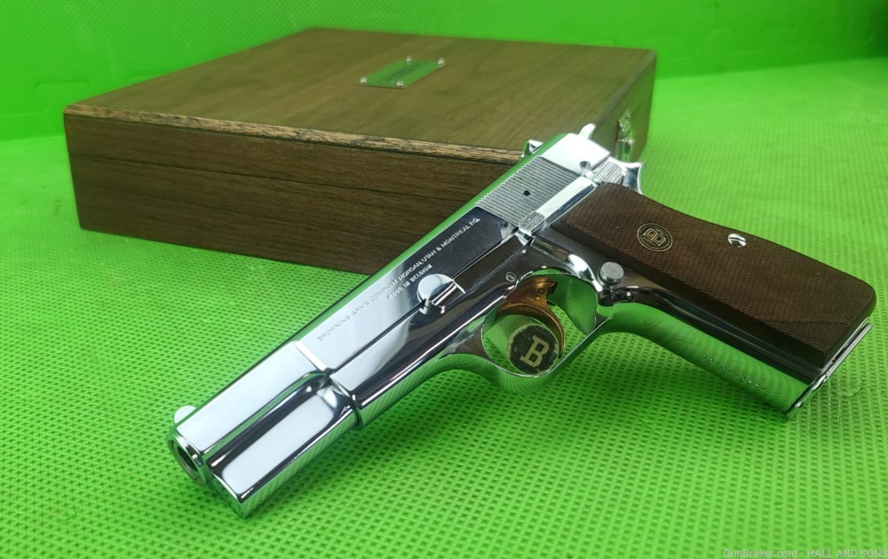 Browning HI-POWER * 9mm BRIGHT NICKEL * CENTENNIAL 1878 * 1978 BELGIUM MADE-img-32
