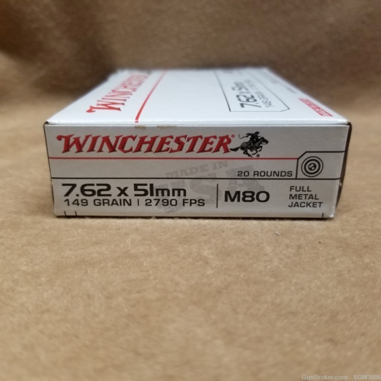 Winchester 7.62x51mm 149gr FMJ Ammo-img-1