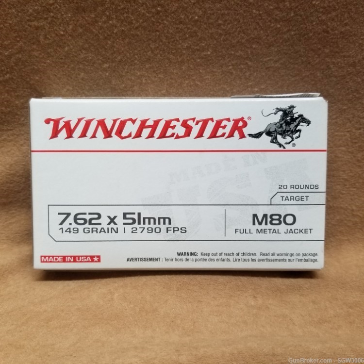 Winchester 7.62x51mm 149gr FMJ Ammo-img-0