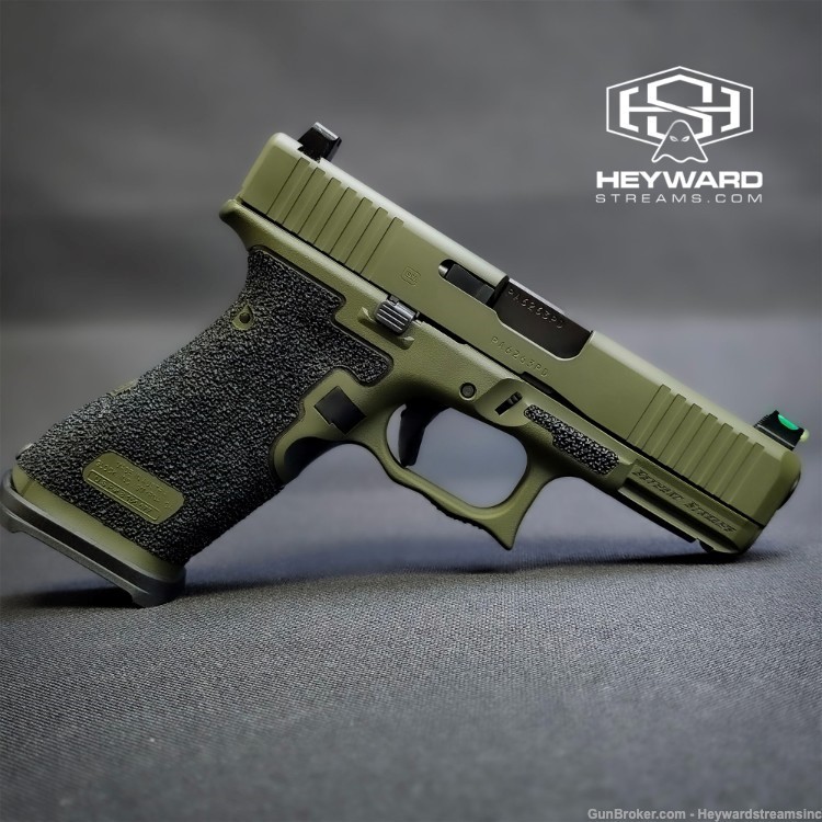Glock 45 Custom High End Hand Stippled *NEW* ODG Cerakote Plus Accessories-img-3