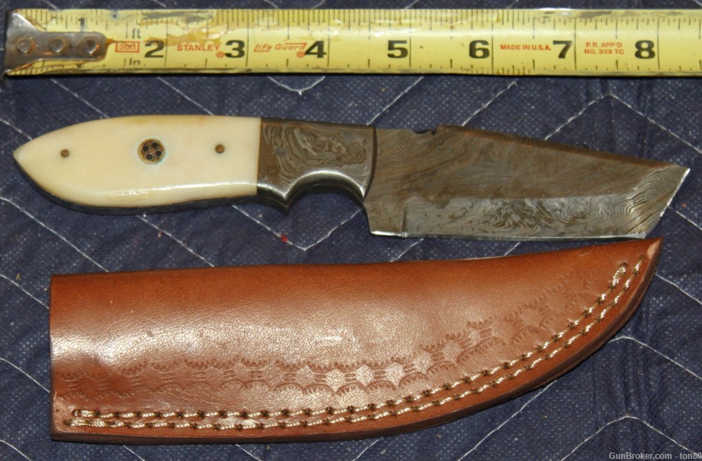 CUSTOM HANDMADE HUNTING-CAMP KNIFE DAMASCUS STEEL 1031-img-0