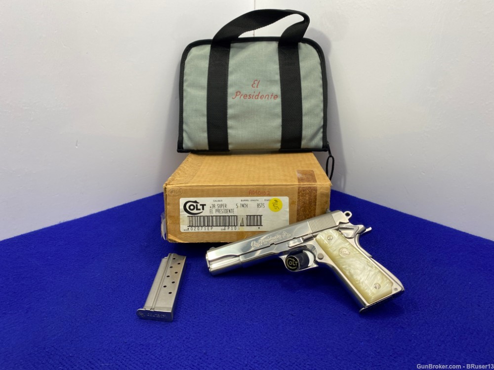 1990 Colt El Presidente 38 Super Stainless *1 OF 350 MADE LEW HORTON*-img-0