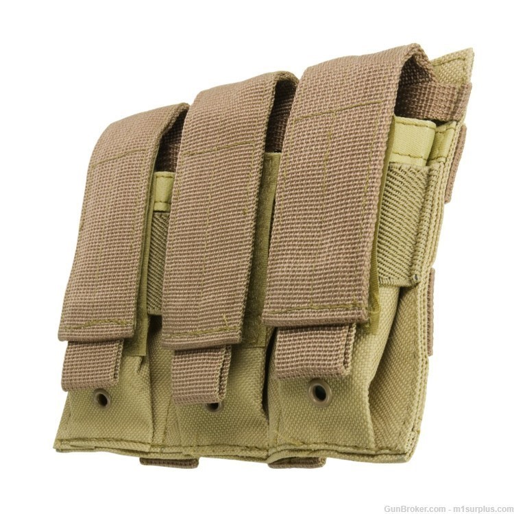 VISM 3 Pocket Tan MOLLE Belt Pouch fits Beretta 92 96 M9 APX PX4 Pistol-img-0