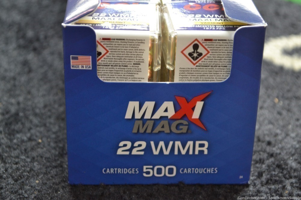 500 Rnds CCI Maxi Mag 22 WMR -img-0