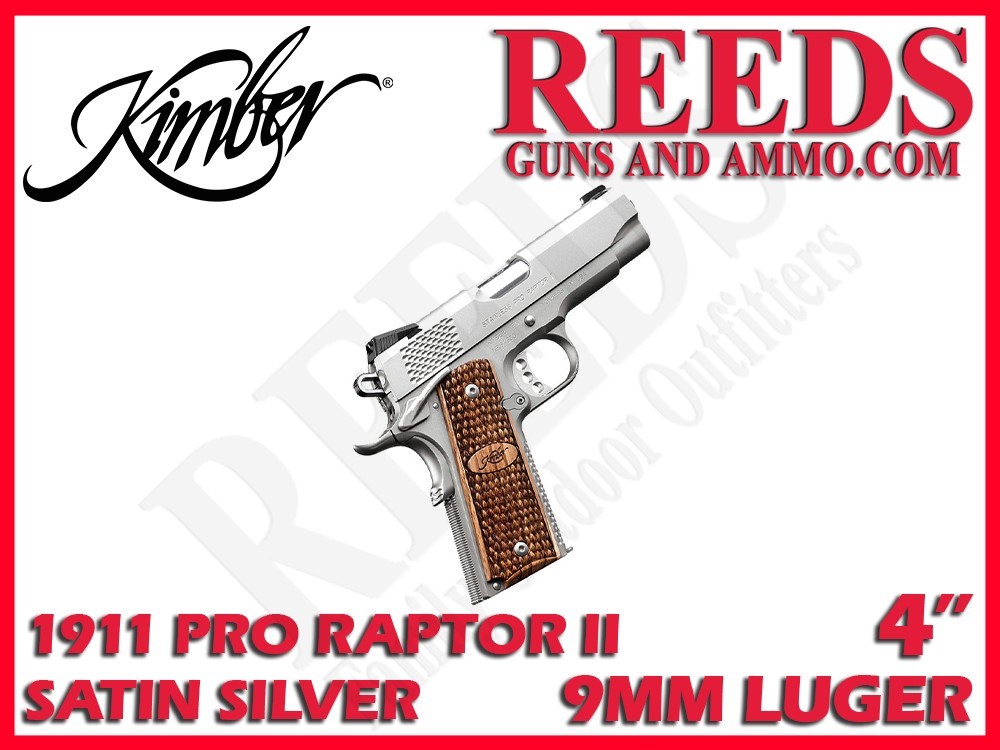 Kimber 1911 Stainless Pro Raptor II 9mm 4in 1-9Rd Mag 3200365-img-0
