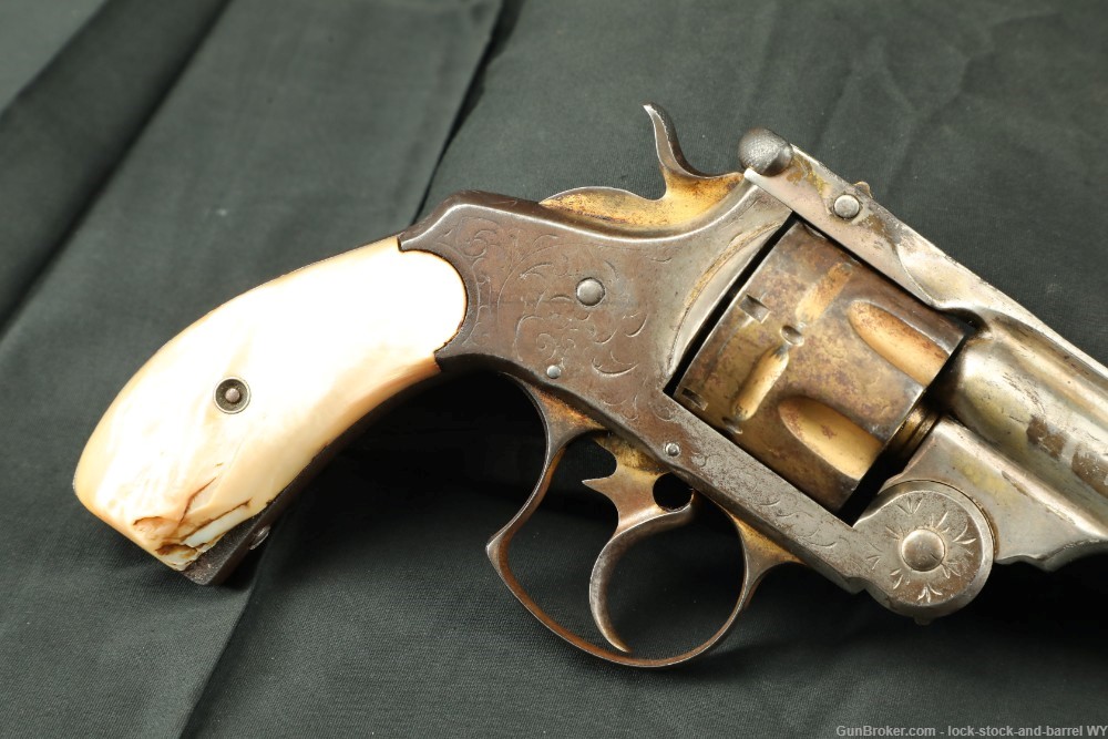 Period Engraved Smith & Wesson 6” .44 Russian DA 1st Model Revolver Antique-img-3