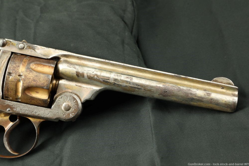 Period Engraved Smith & Wesson 6” .44 Russian DA 1st Model Revolver Antique-img-4
