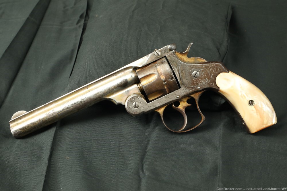 Period Engraved Smith & Wesson 6” .44 Russian DA 1st Model Revolver Antique-img-5