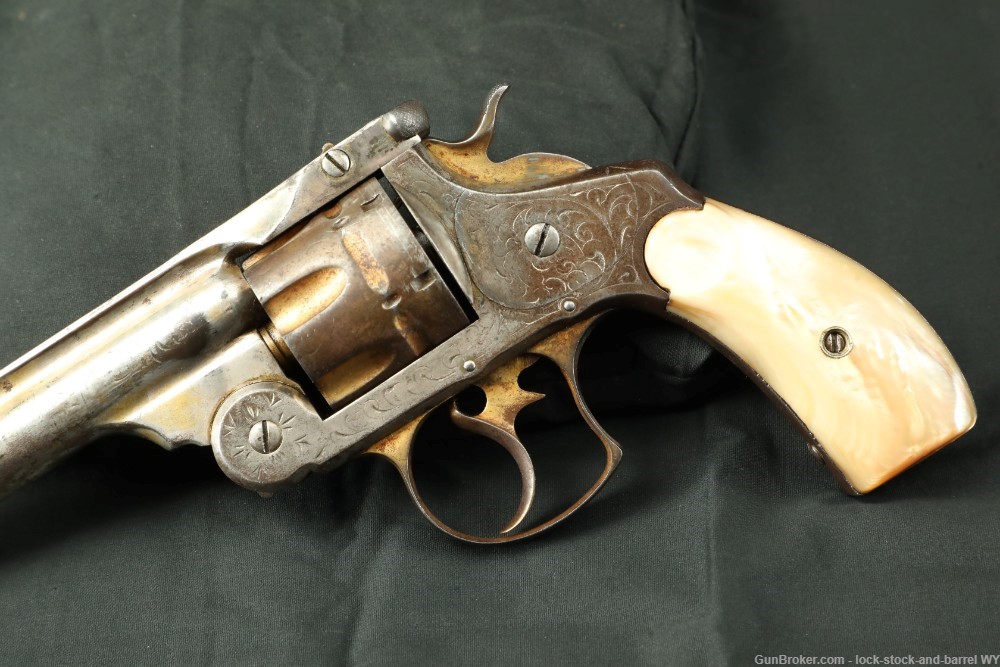 Period Engraved Smith & Wesson 6” .44 Russian DA 1st Model Revolver Antique-img-7