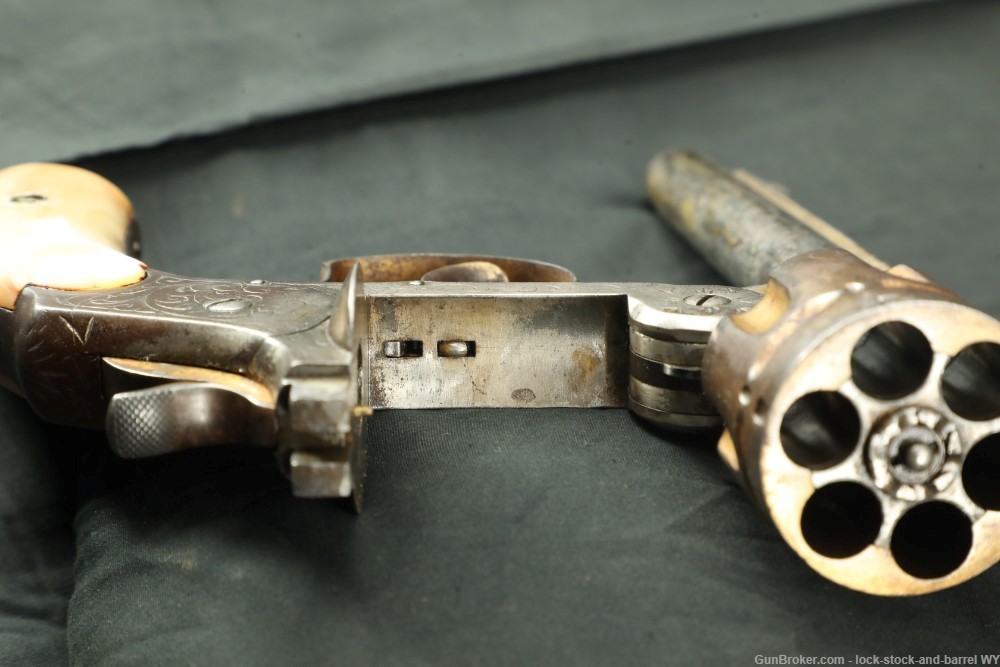 Period Engraved Smith & Wesson 6” .44 Russian DA 1st Model Revolver Antique-img-16