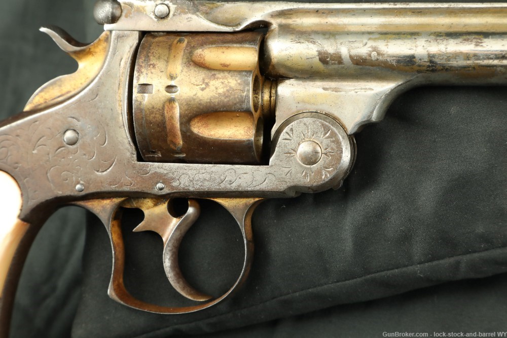 Period Engraved Smith & Wesson 6” .44 Russian DA 1st Model Revolver Antique-img-18