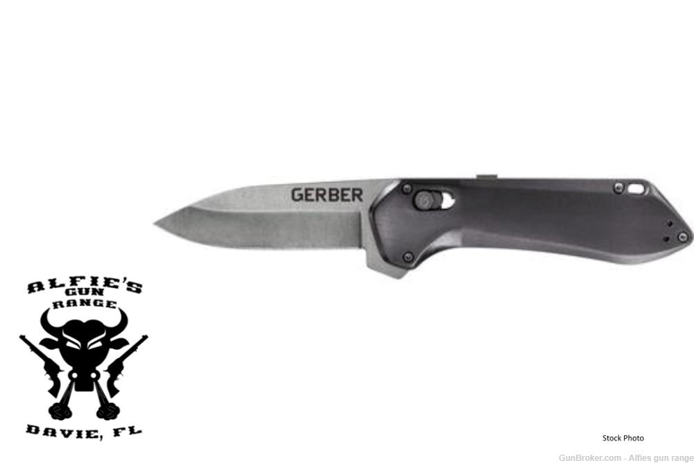 Gerber HIGHBROW COMPACT SPRING ASSISTED GREY FOLDING KNIFE- 31-003507-img-0