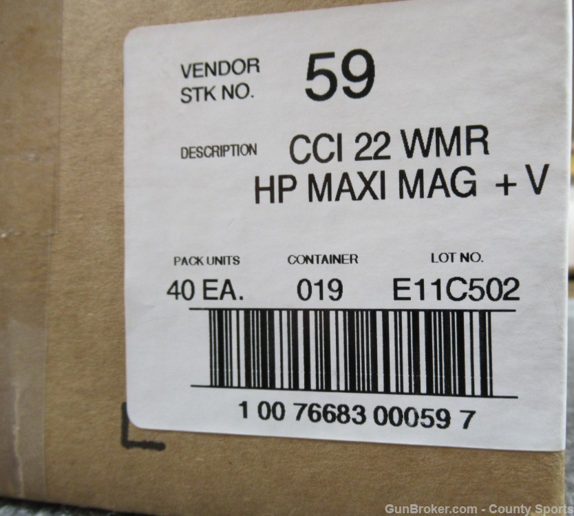 CCI 22 WMR MAXI-MAG 30Gr JHP +V Varmint 2200 FPS 59 500 Rounds-img-3